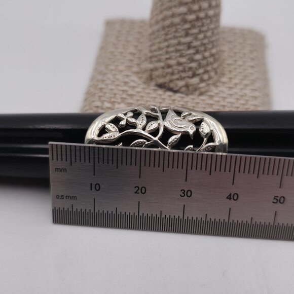 Size 7.25 Sterling Silver Beautiful Birds In Nature Ring A2354 - Picture 7 of 8